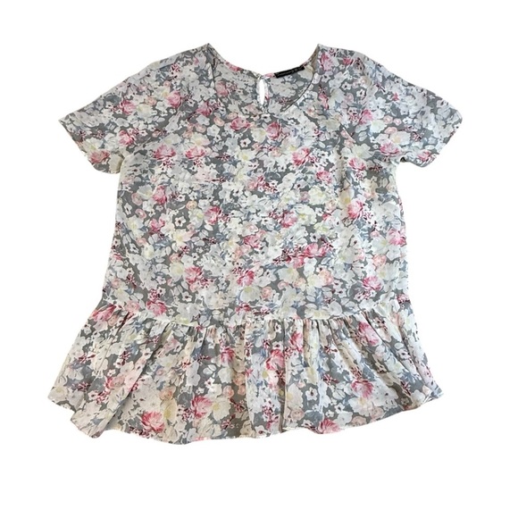 Atmosphere Tops - atmosphere UK 16 EU 44 Gray Floral Blouse